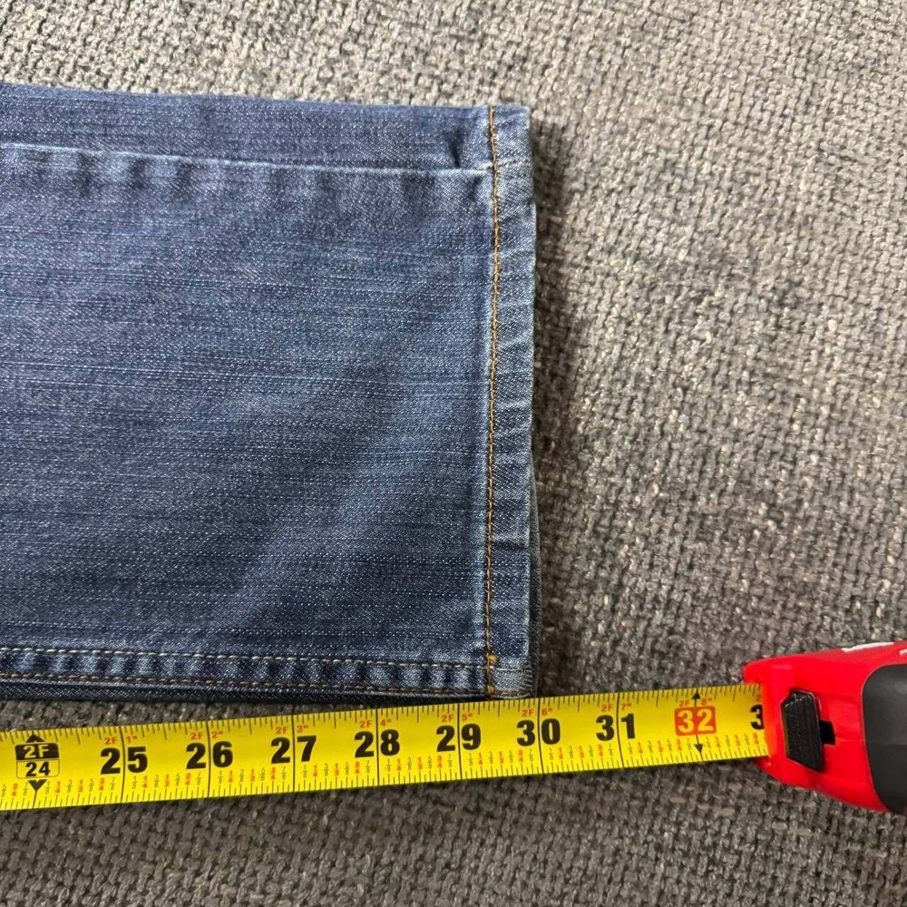 Quiksilver Straight Leg Jeans Mens 32 Blue Y2K Skate Denim Distressed 0608 - Picture 10 of 12